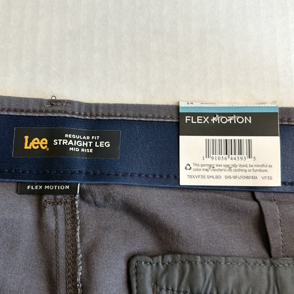NWT Lee Flex Motion Reg Fit Straight Leg Mid Rise Black Dress Pants. Size 14S - Picture 10 of 16
